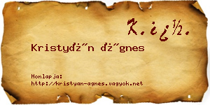 Kristyán Ágnes névjegykártya