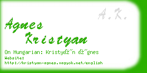 agnes kristyan business card